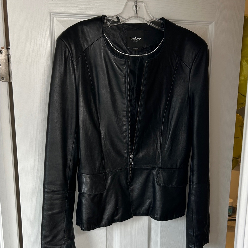 Bebe Sleek Black Leather Jacket